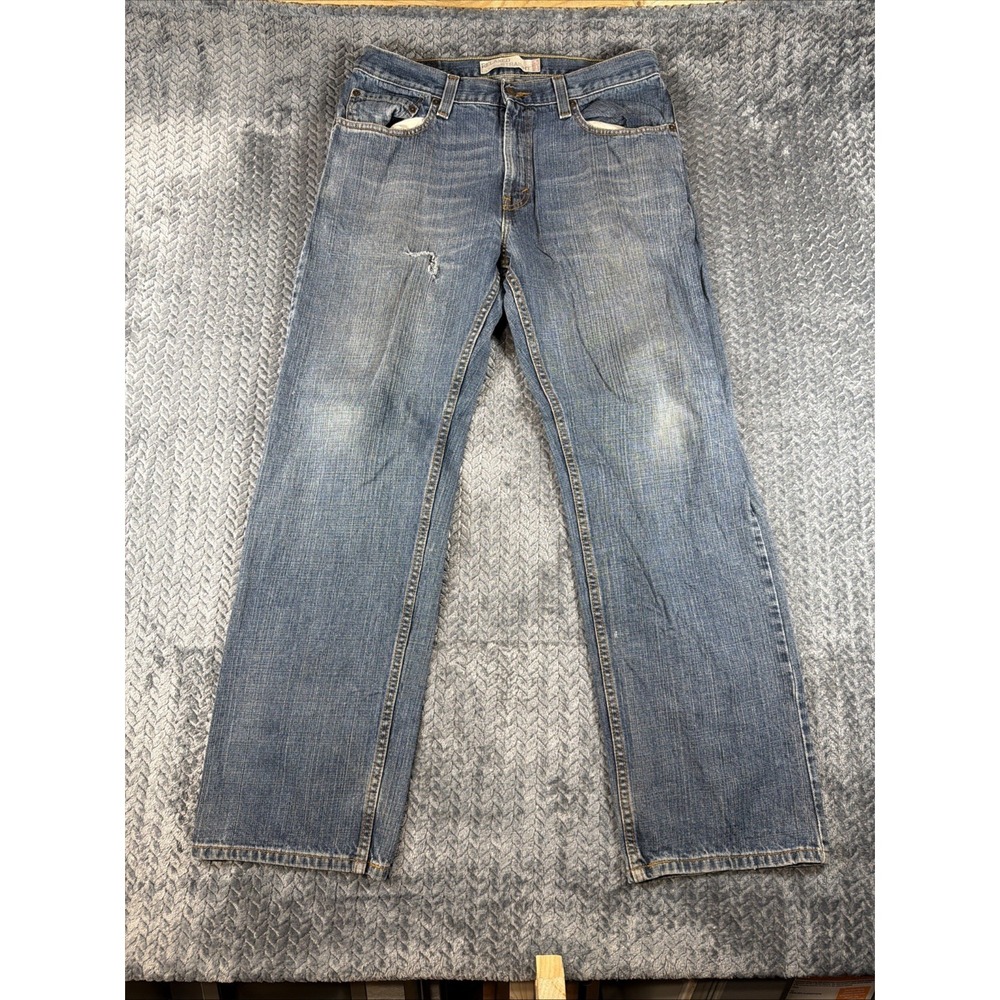 Levis 559 Jeans Mens 33x32 Blue Medium Wash Relaxed Straight Leg Stretch Denim